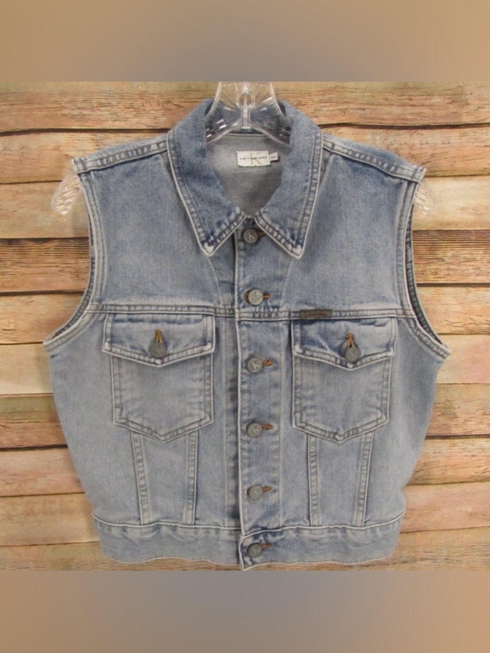 Calvin Klein Sandblast Denim Jean Vest M